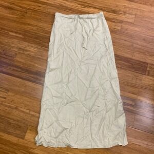 TOPSHOP Beige Tie Waist Maxi Skirt Womens Size 8 Casual Lightwieght Basic‎